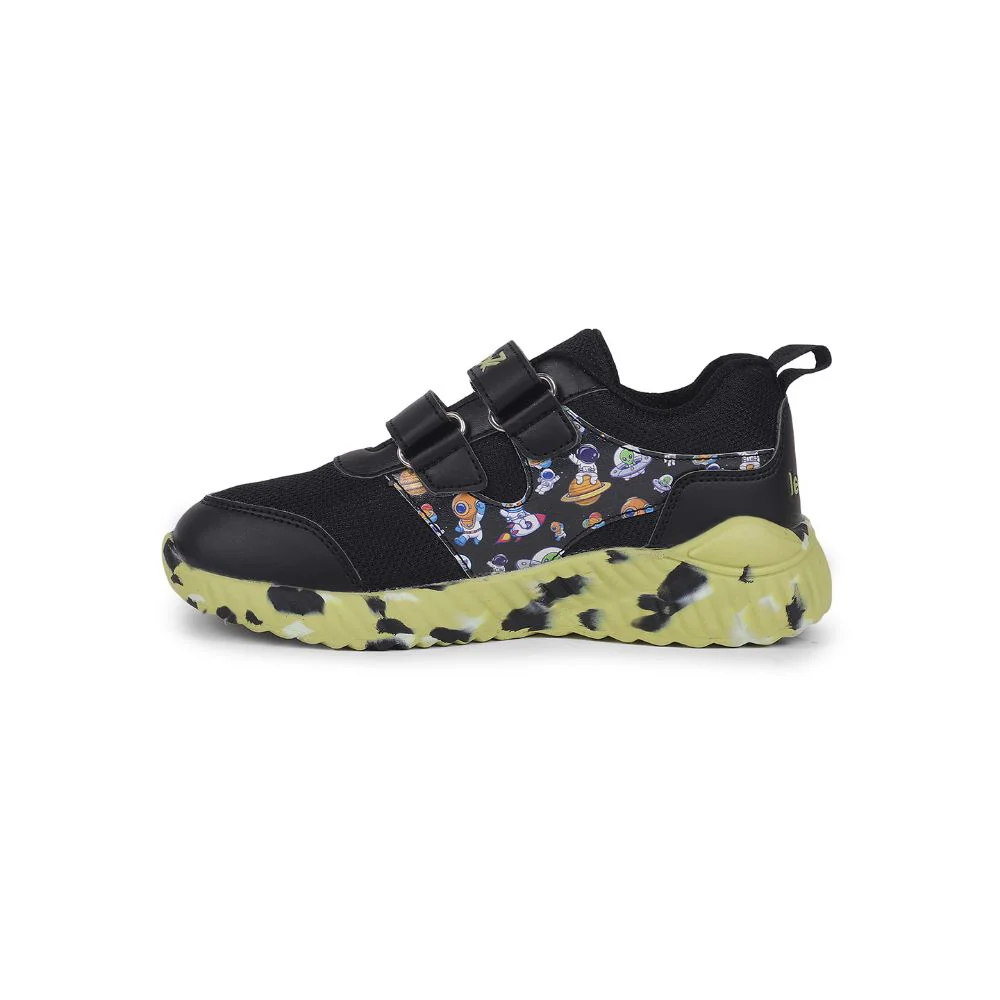 Leap7x Black Sports Slip-on Walking Shoes For Kids NITKID-1 By Liberty - Image 3