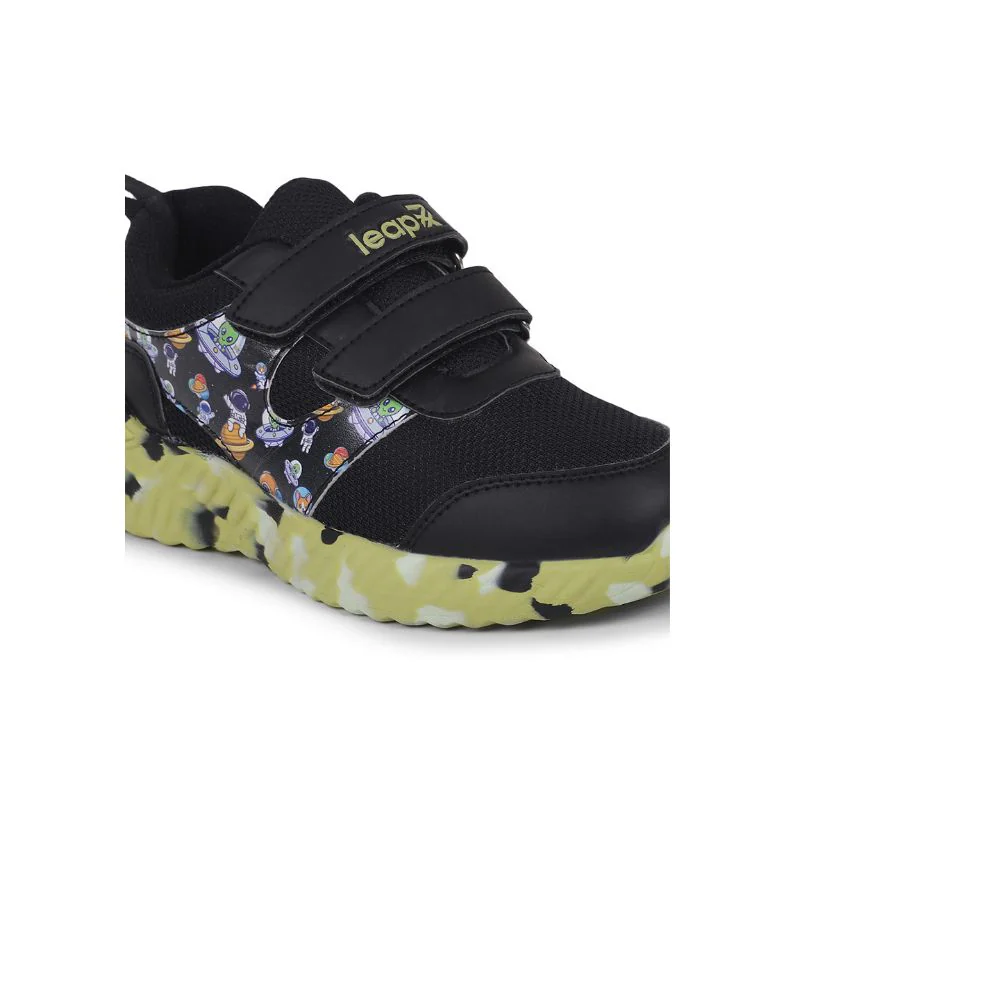 Leap7x Black Sports Slip-on Walking Shoes For Kids NITKID-1 By Liberty - Image 5