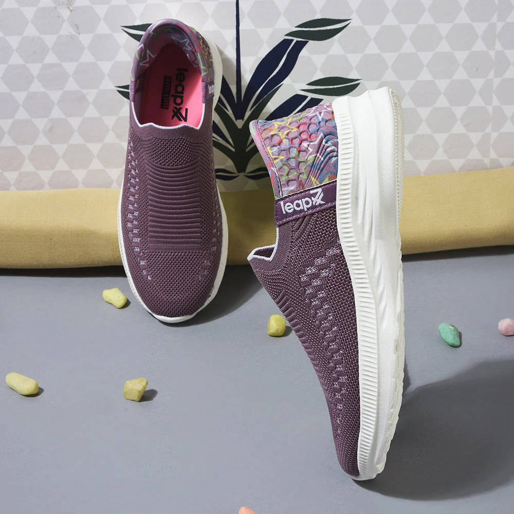 Leap7x Non Lacing Purple Casual Slip on Shoes For Women EAZY By Liberty - Image 4