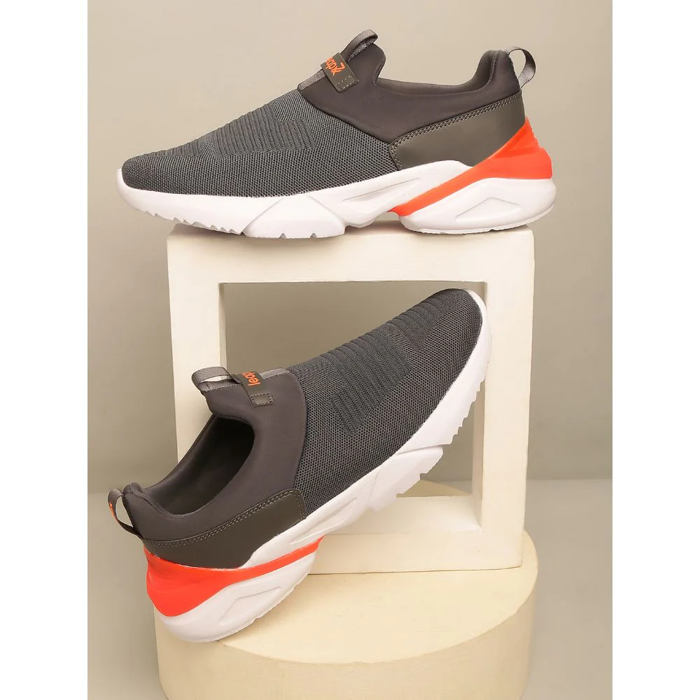 Leap7x Non-Lacing Grey Casual Slip-on Shoes For Men BRISK-01 By Liberty - Image 4
