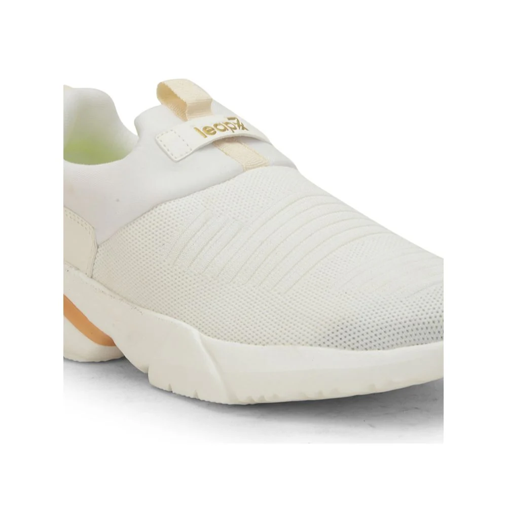 Leap7x Non-Lacing White Casual Slip-on Shoes For Men BRISK-01 By Liberty - Image 5