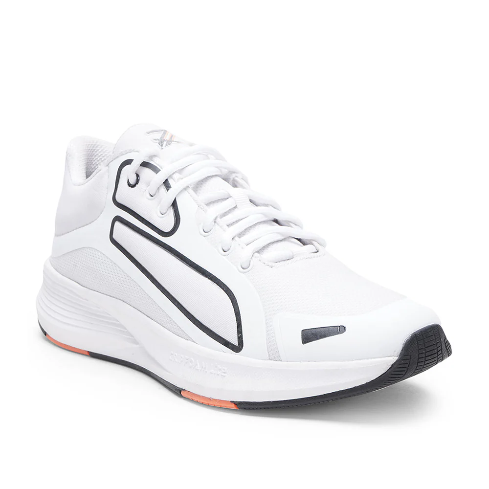 Leap7x Sports White Lacing Running Shoes For Men GRIPPER-1E By Liberty