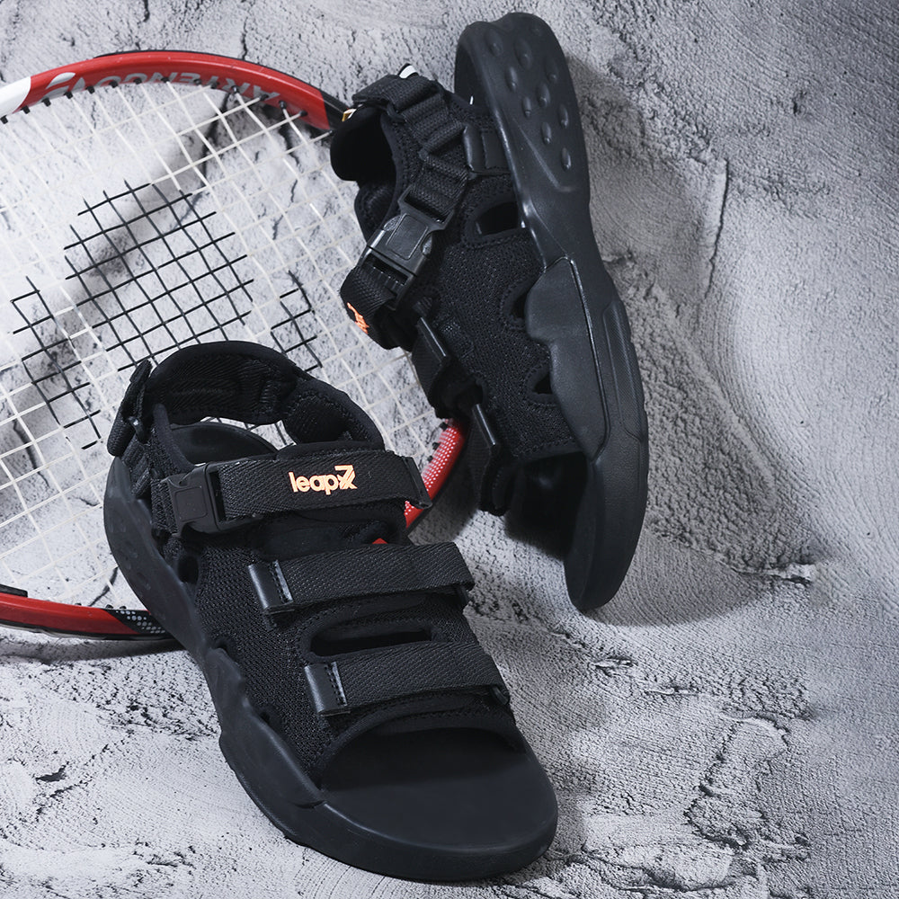 Leap7x By Liberty Men PEDRO-M Black Sporty Casual Sandal - Image 4