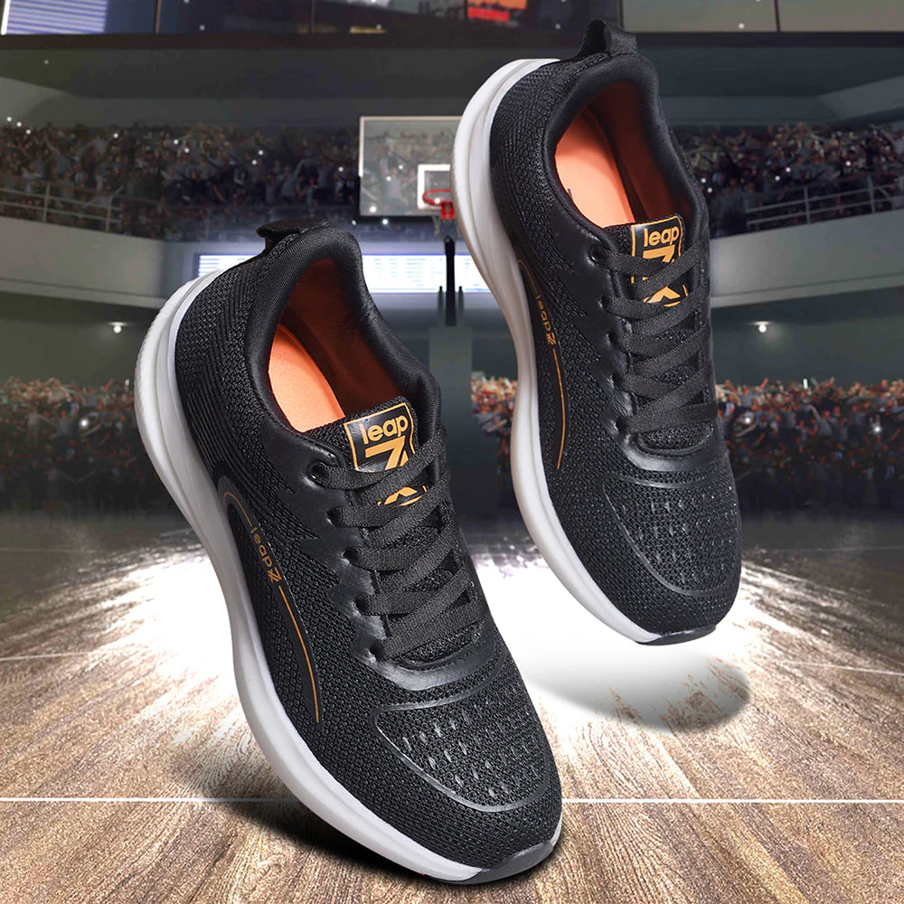Leap7x By Liberty Men RW-16 Black Sports Lacing Shoes - Image 3