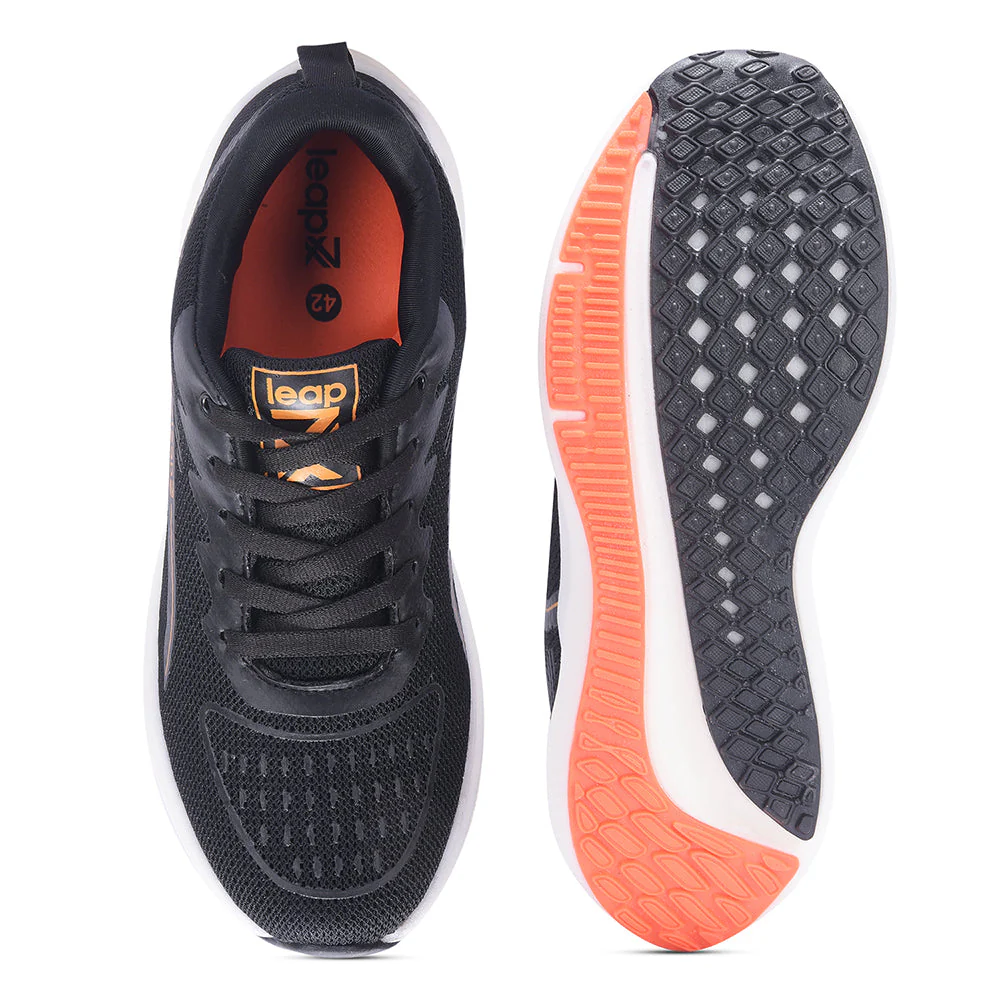 Leap7x By Liberty Men RW-16 Black Sports Lacing Shoes - Image 4