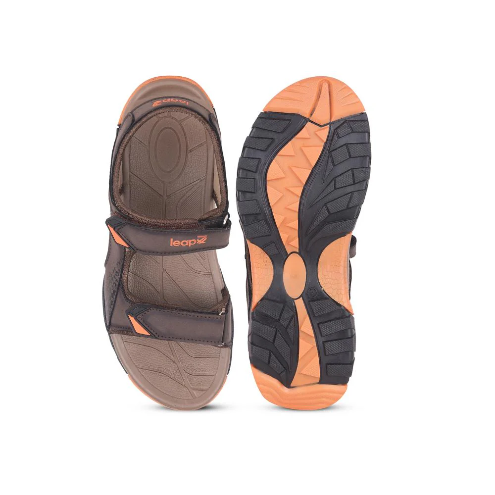 Leap7x By Liberty Mens ALBANIA Brown Sporty Casual Sandal - Image 6