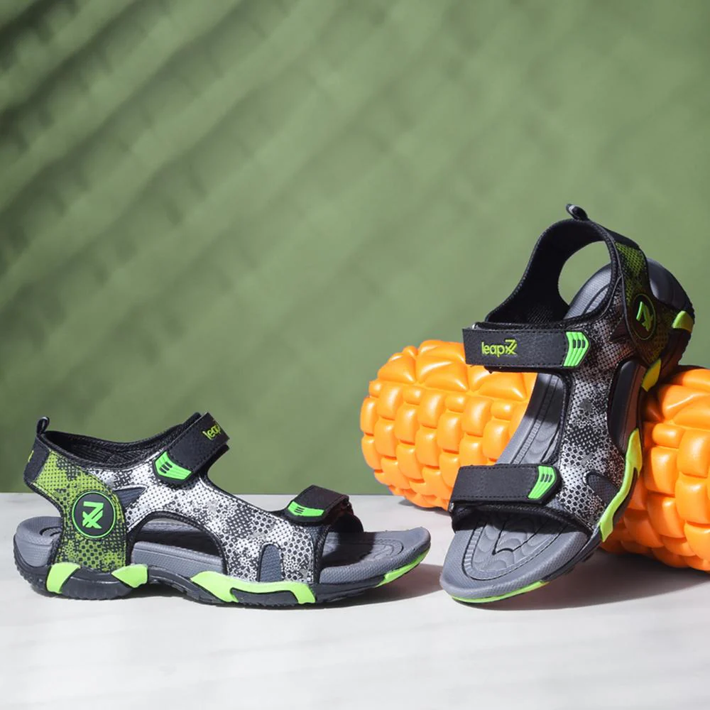 Leap7x By Liberty Mens ANDORRA Black Sporty Casual Sandal - Image 4