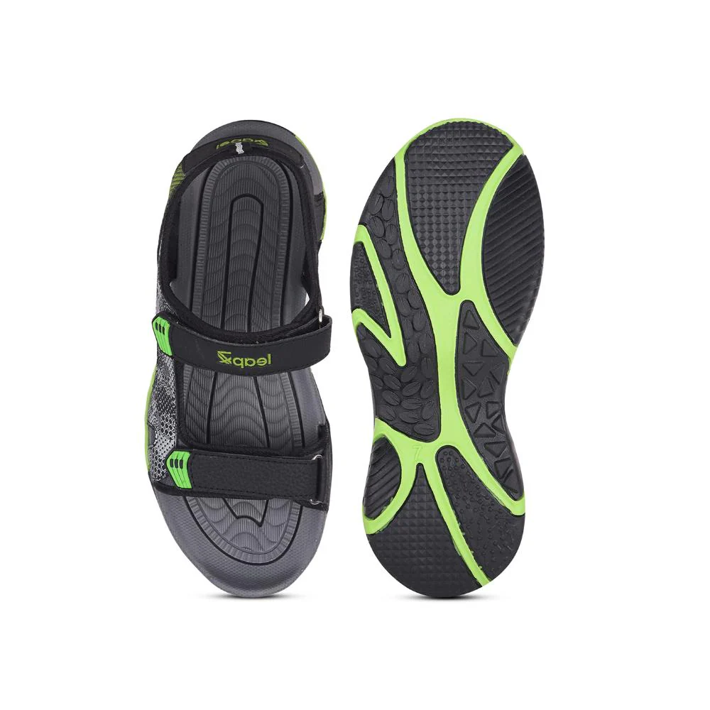 Leap7x By Liberty Mens ANDORRA Black Sporty Casual Sandal - Image 6