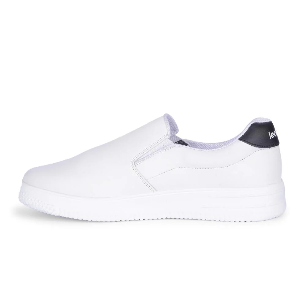 Leap7x Casual White Non-Lacing Sneakers For Men DUGLAS-2E By Liberty - Image 3