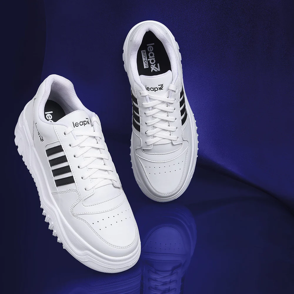 Leap7x Casual White Lacing Sneakers For Men JAXER-1E By Liberty - Image 4