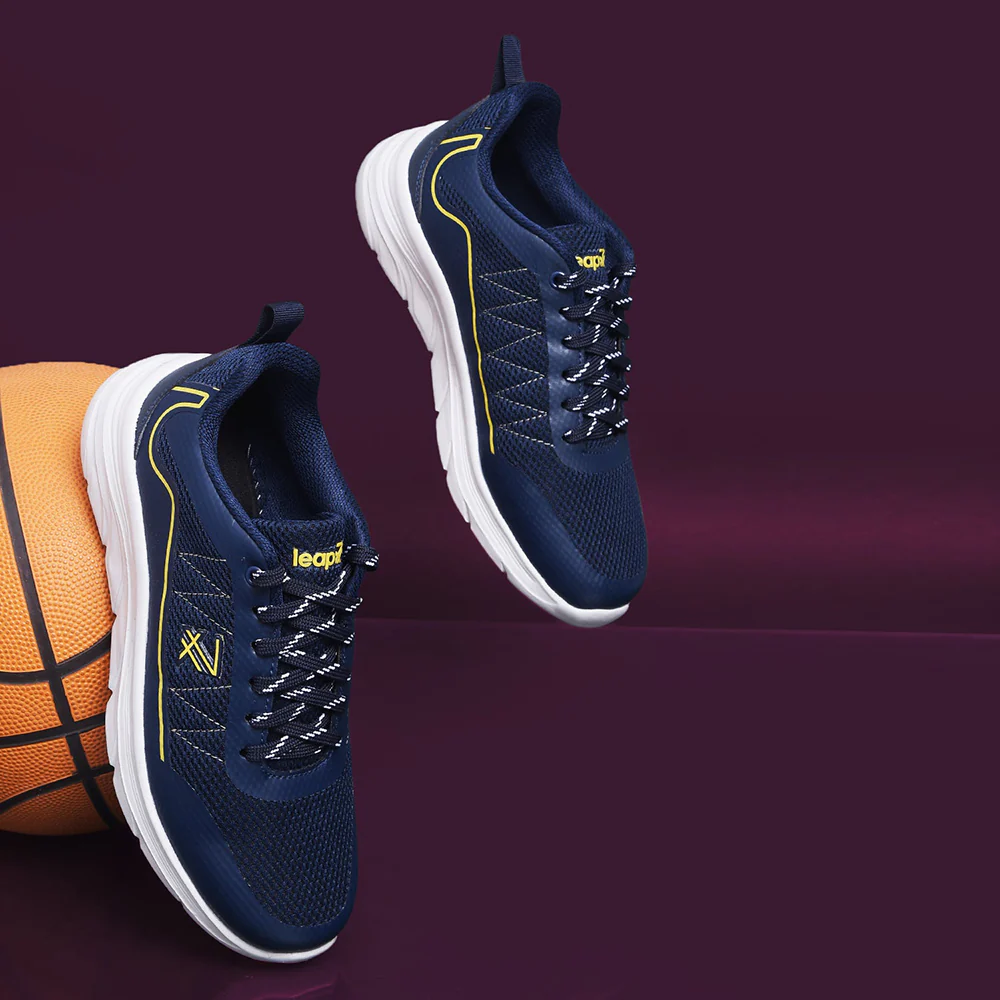 Leap7x By Liberty Mens ZIGGY-1E Navy Blue Sports Lacing Shoes - Image 4