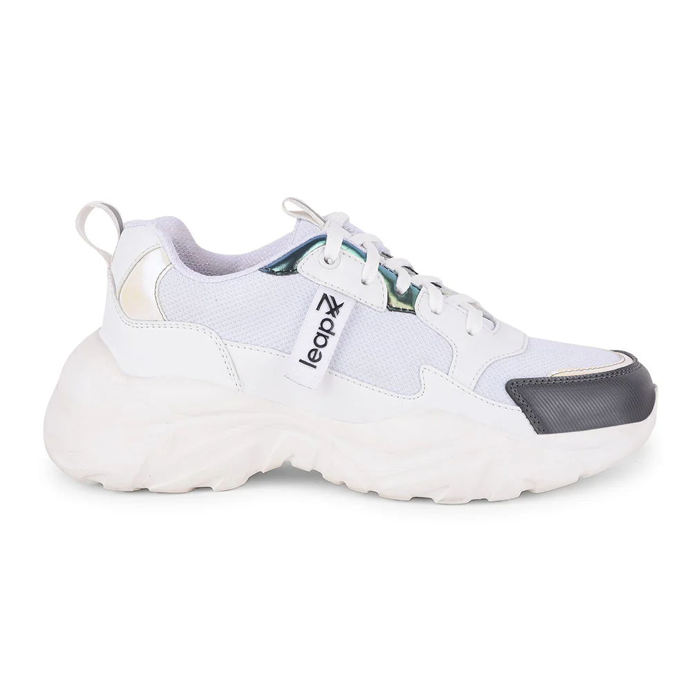 Leap7x Casual White Lacing Shoes For Women JIMNY-1E By Liberty - Image 2