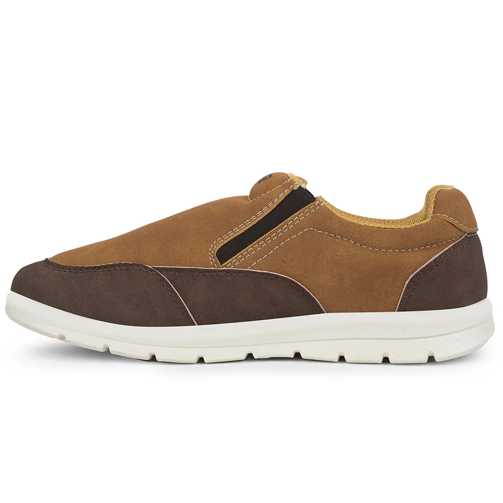 Leap7x Camel Casual Non Lacing Sneakers For Men FRINKS-2E By Liberty - Image 3