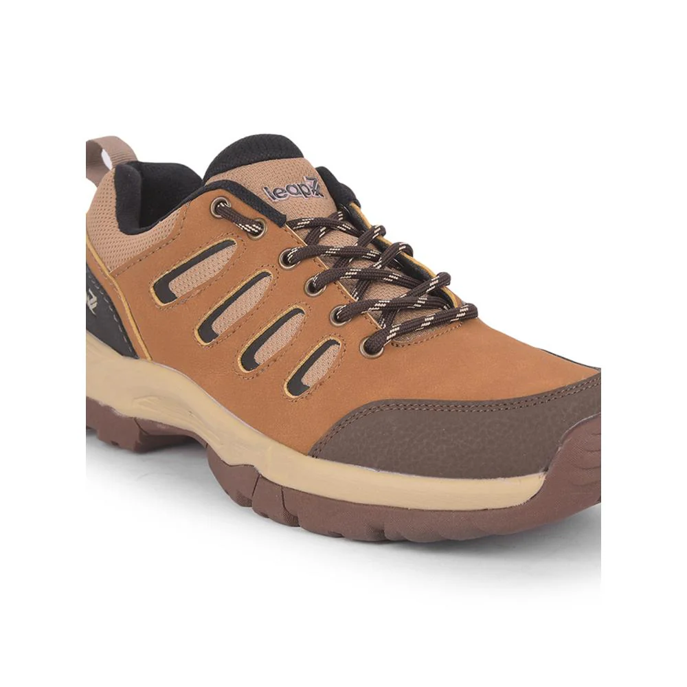 Leap7x Camel Lacing Sports Trekking Shoes For Men COLUMBO-1E By Liberty - Image 5