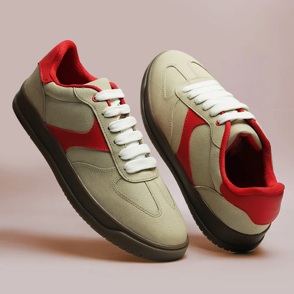 Leap7x Casual Beige Lacing Sneakers For Men SPORTSTAR7 By Liberty - Image 4