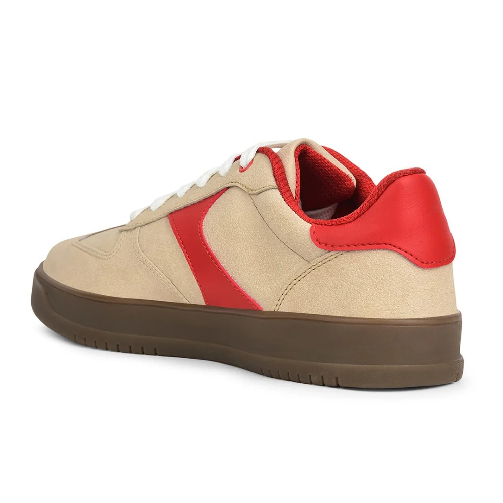 Leap7x Casual Beige Lacing Sneakers For Men SPORTSTAR7 By Liberty - Image 5
