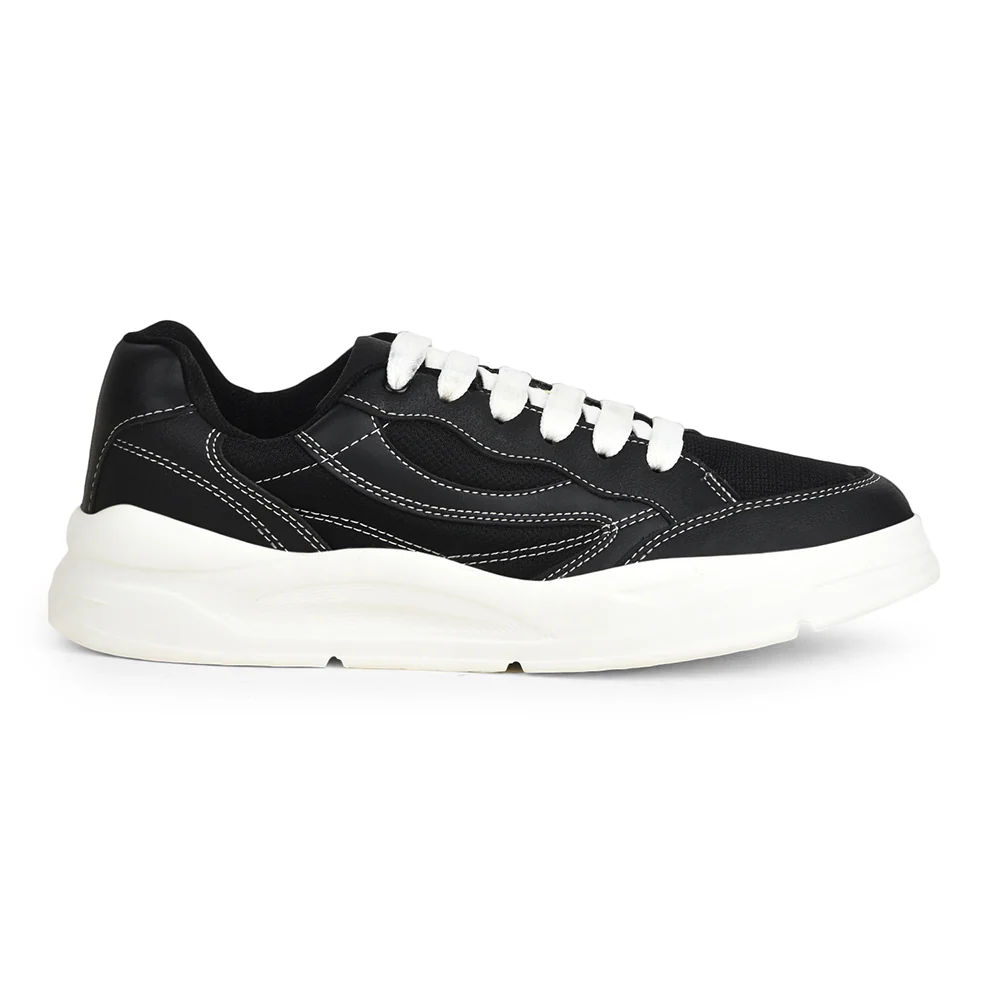 Leap7x Casual Black Lacing Sneakers For Men SPORTSTAR6 By Liberty - Image 2