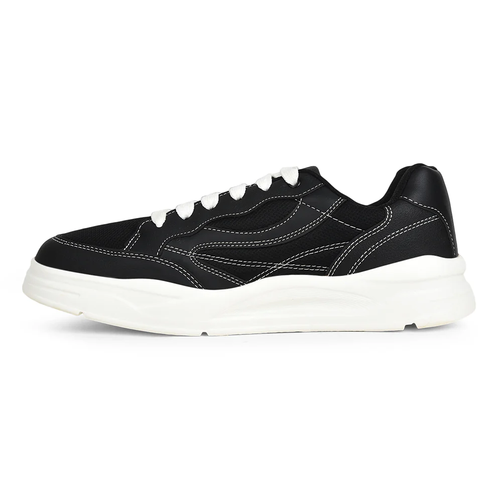 Leap7x Casual Black Lacing Sneakers For Men SPORTSTAR6 By Liberty - Image 3