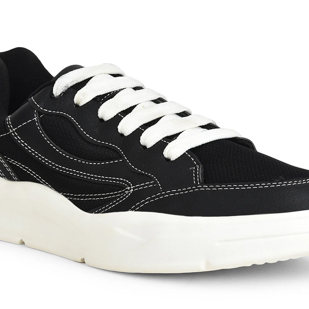 Leap7x Casual Black Lacing Sneakers For Men SPORTSTAR6 By Liberty - Image 5
