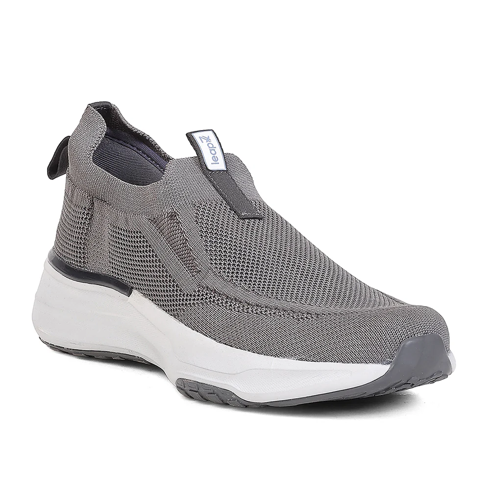 Leap7X by Liberty Men's CHICAGO-1 Dark Grey Slip-On Walking Shoes - EAZYGO Technology with Ortholite Insole