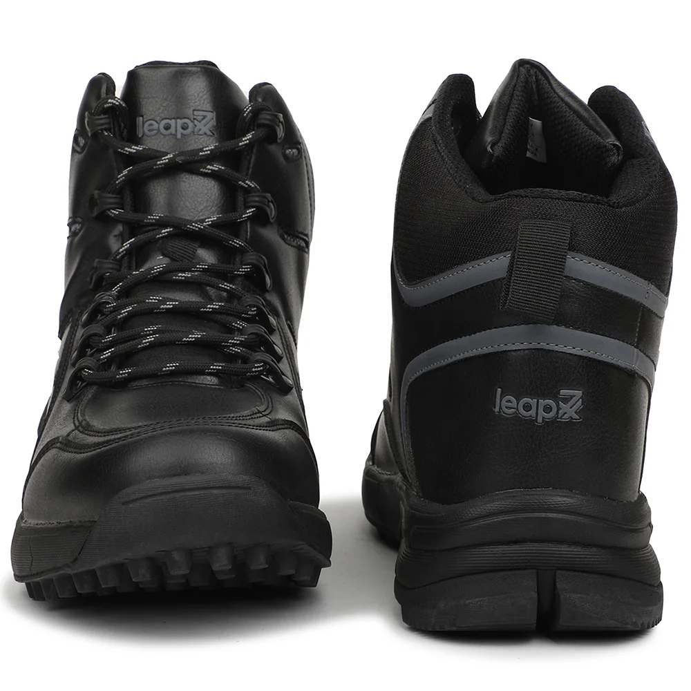 Leap7X COMBAT Black Sporty Casual Lacing Trekking Shoes for Men by Liberty - Image 7