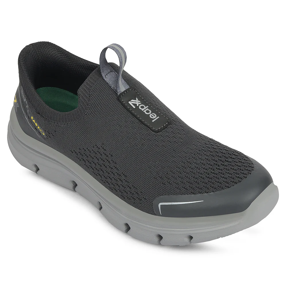 Leap7x Dark Grey Sports Non Lacing Walking Shoes For Men BRISBANE By Liberty