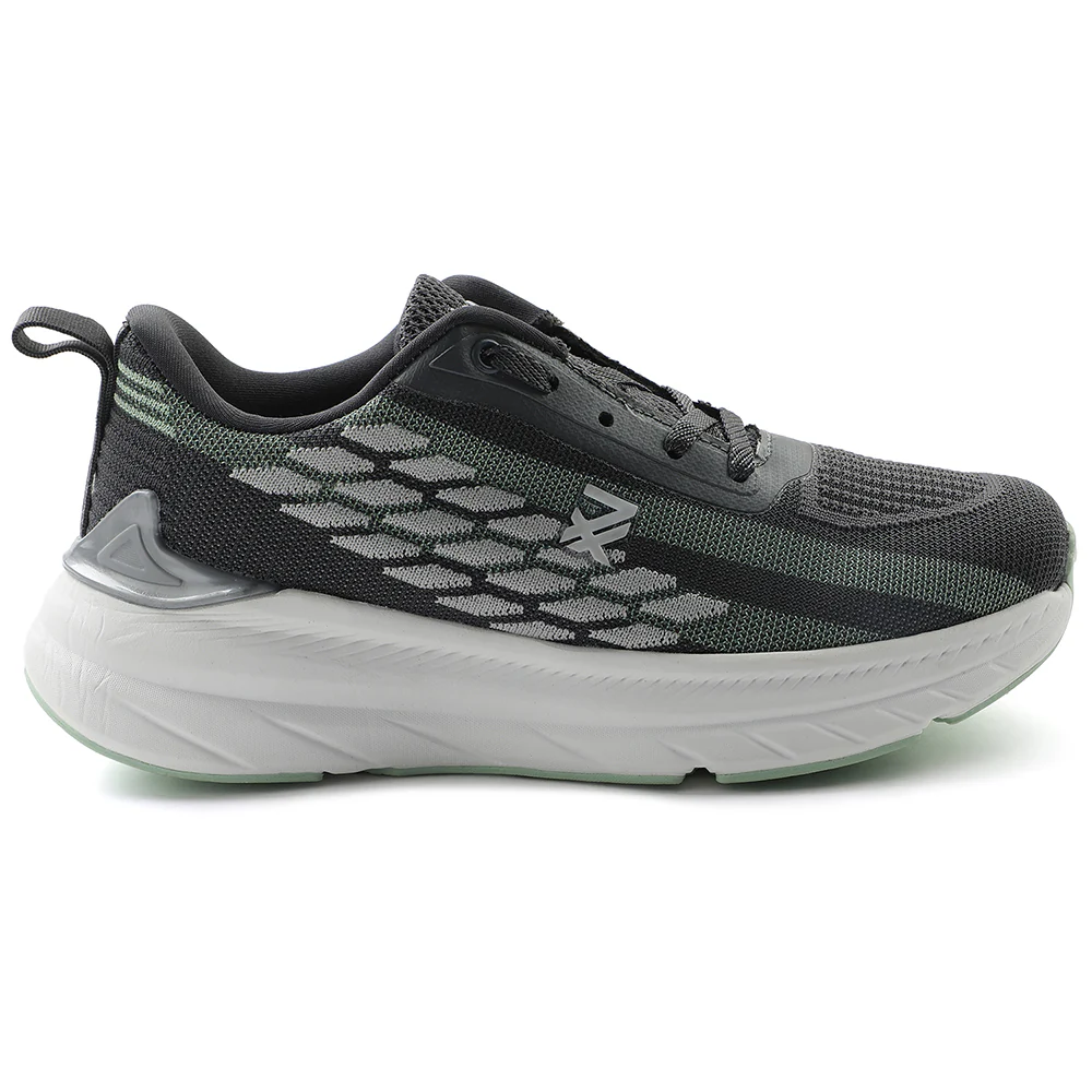 Leap7x Dark Grey Lacing Sports Walking Shoes For Kids OUTER-01 By Liberty - Image 2