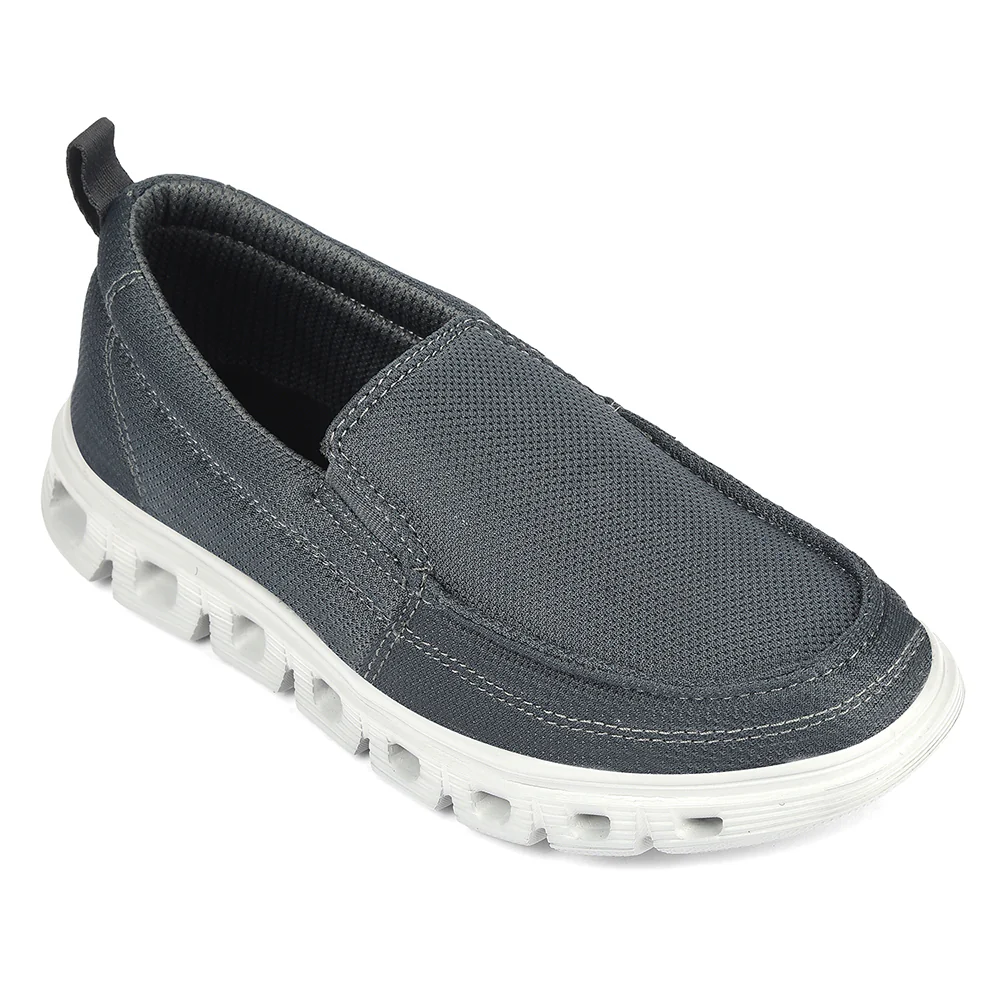 Leap7x Dark Grey Non Lacing Casual Shoes For Men FLOW-5 By Liberty