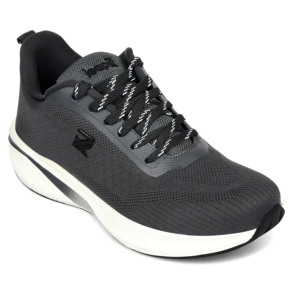 Leap7x Dark Grey Sports Lacing Running Shoes For Men GHD-1 By Liberty
