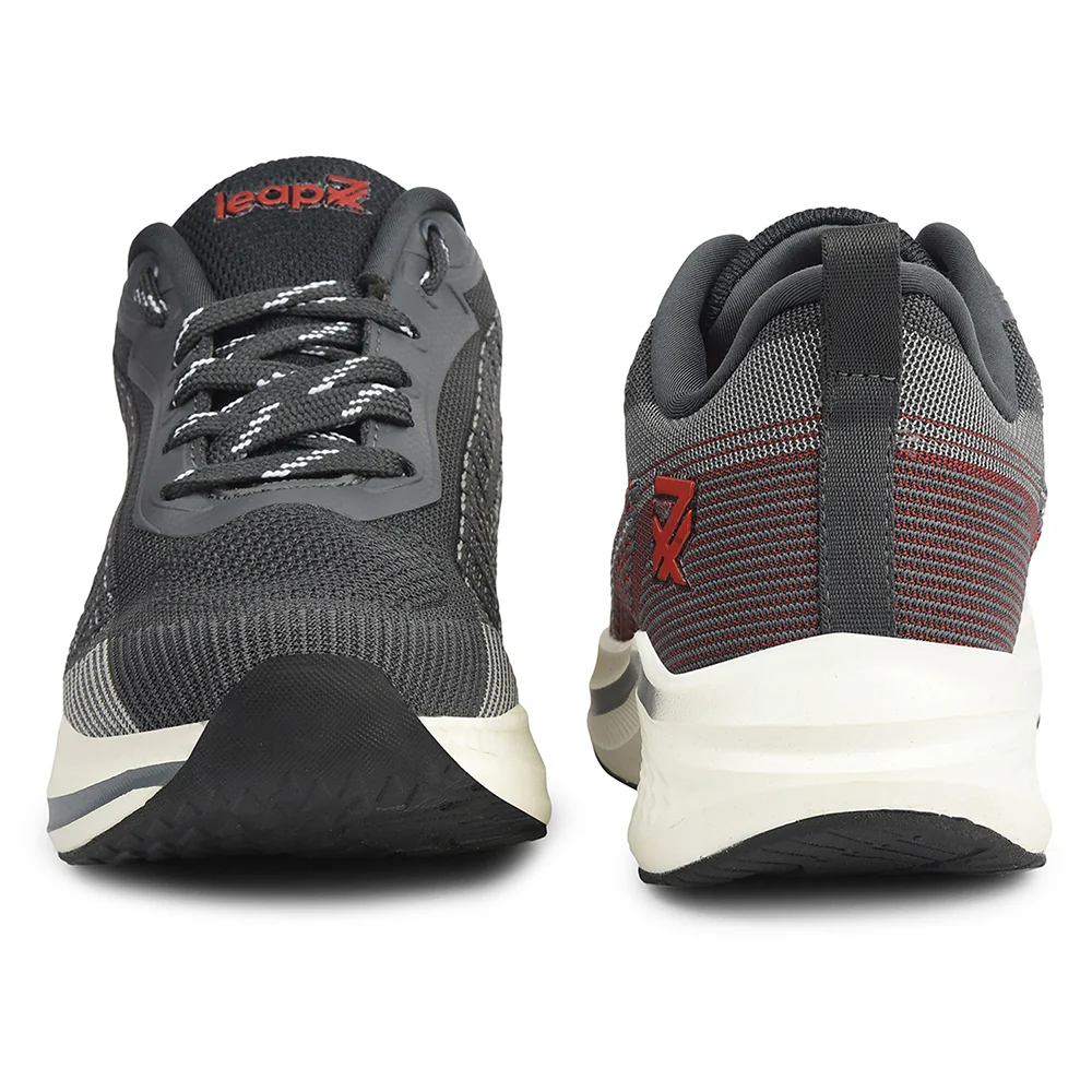 Leap7x Dark Grey Sports Lacing Running Shoes For Men GHD-21 By Liberty - Image 6