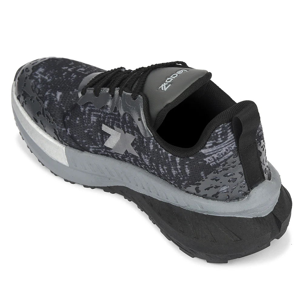 Leap7x Dark Grey Sports Lacing Running Shoes For Men XLM-07 By Liberty - Image 5