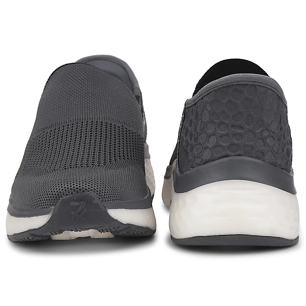 Leap7x Dark Grey Sports Non Lacing Walking Shoes For Men NITRUN-13 By Liberty - Image 6