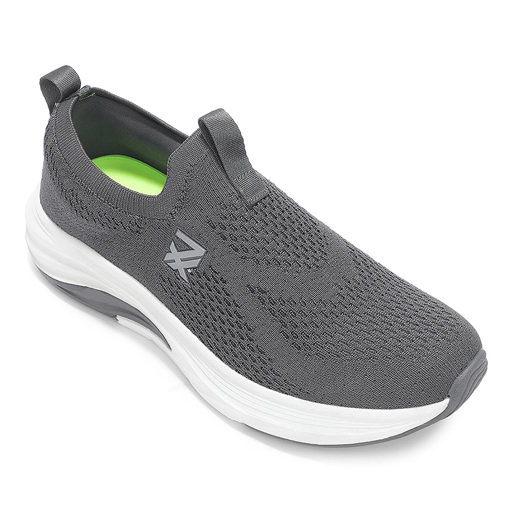 Leap7X Dark Grey Sports Non Lacing Walking Shoes For Men ULTRASTEPE By Liberty