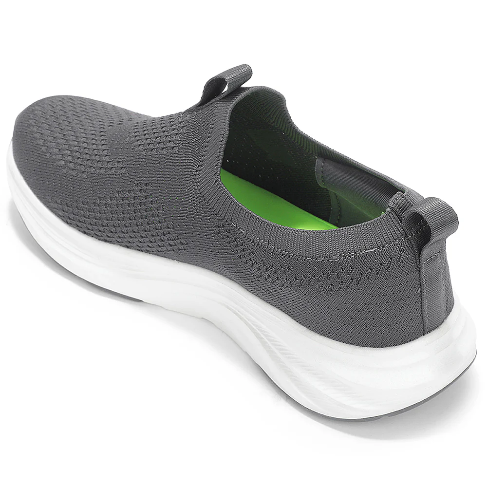 Leap7X Dark Grey Sports Non Lacing Walking Shoes For Men ULTRASTEPE By Liberty - Image 5