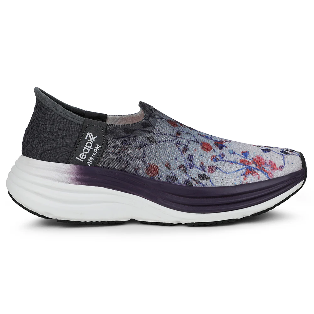 Leap7x Dark Grey Sports Walking Shoes For Women EAZY-W21W By Liberty - Image 2