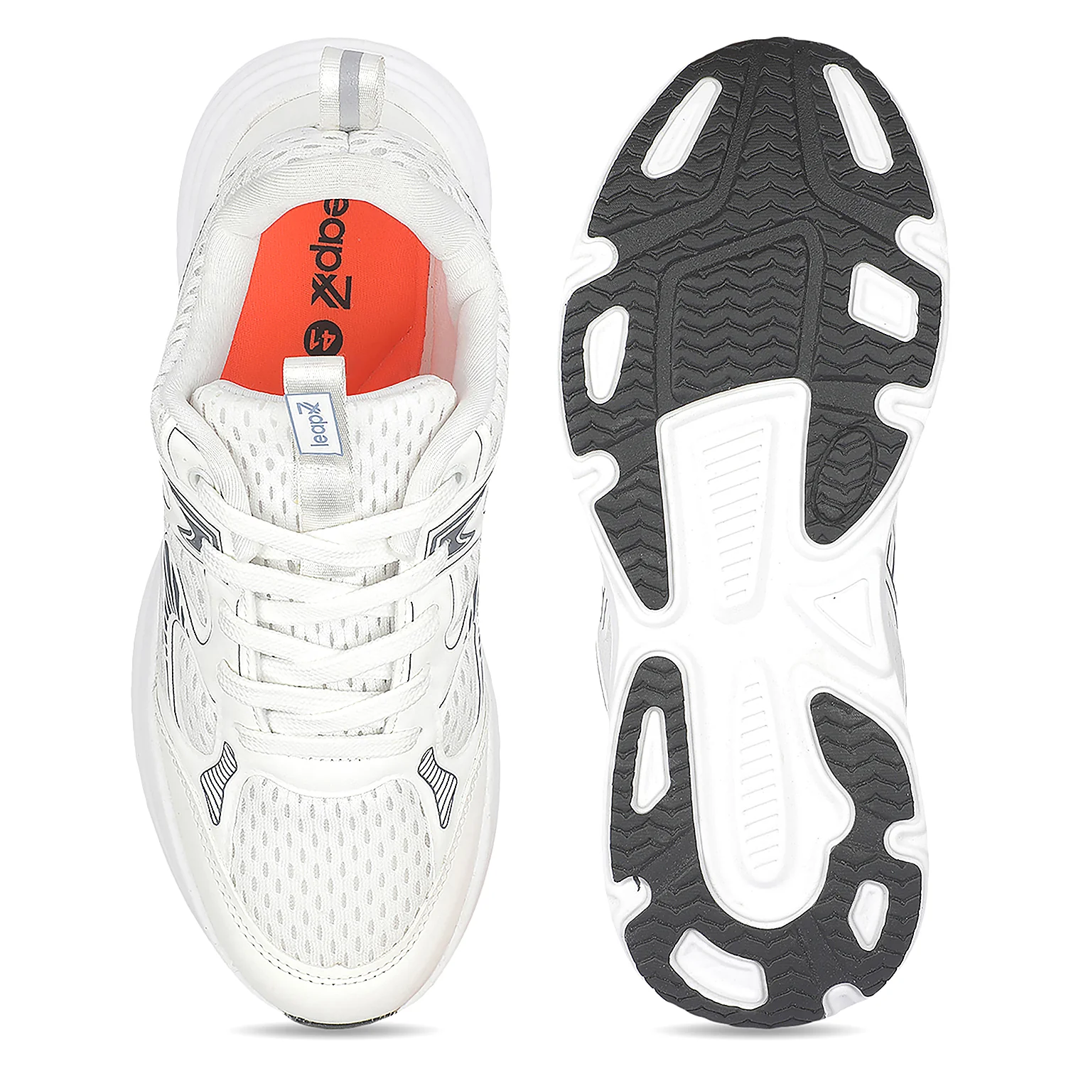 Leap7X DRIVSTP-2E White Sports Lacing Running Shoes for Men by Liberty - Image 6