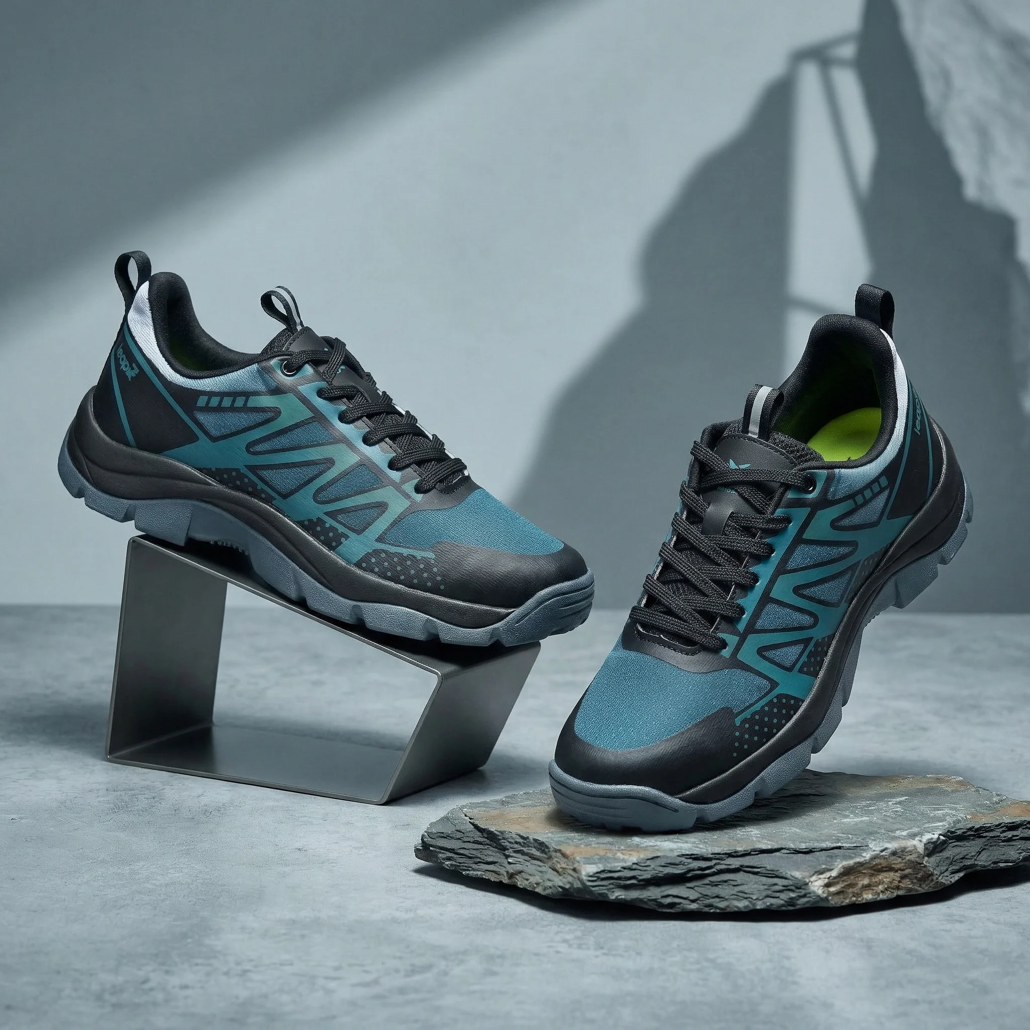 Leap7X ENDUVERS1E Black Sports Lacing Running Shoes for Men by Liberty - Image 2