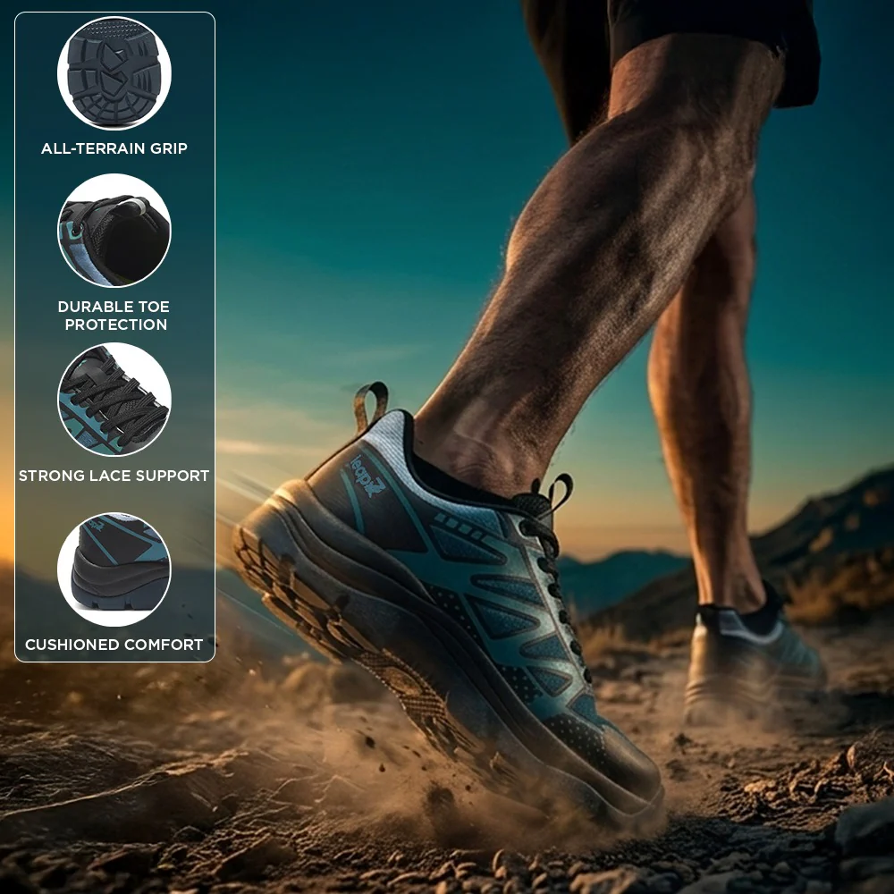 Leap7X ENDUVERS1E Black Sports Lacing Running Shoes for Men by Liberty - Image 3