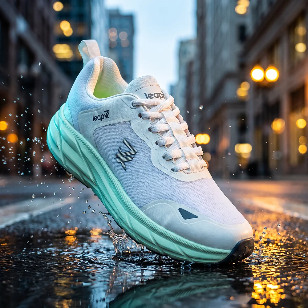 Leap7X FORCESTEPE White Sports Lacing Running Shoes for Men by Liberty - Image 2
