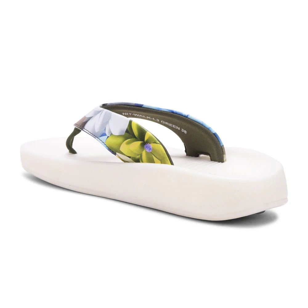 Leap7x Green Casual Flip-Flop For Women NITWALK-L3 By Liberty - Image 6