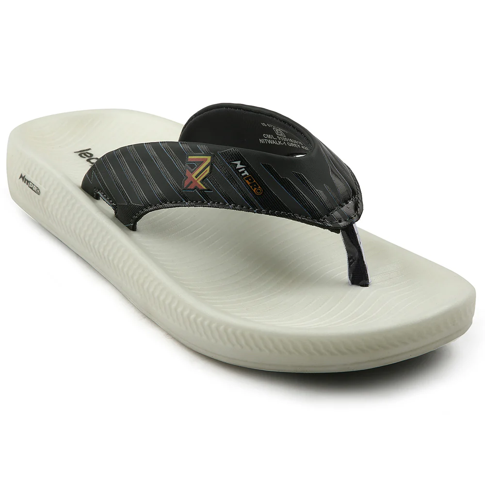 Leap7x Grey Casual Flip Flop For Men NITWALK-1 By Liberty