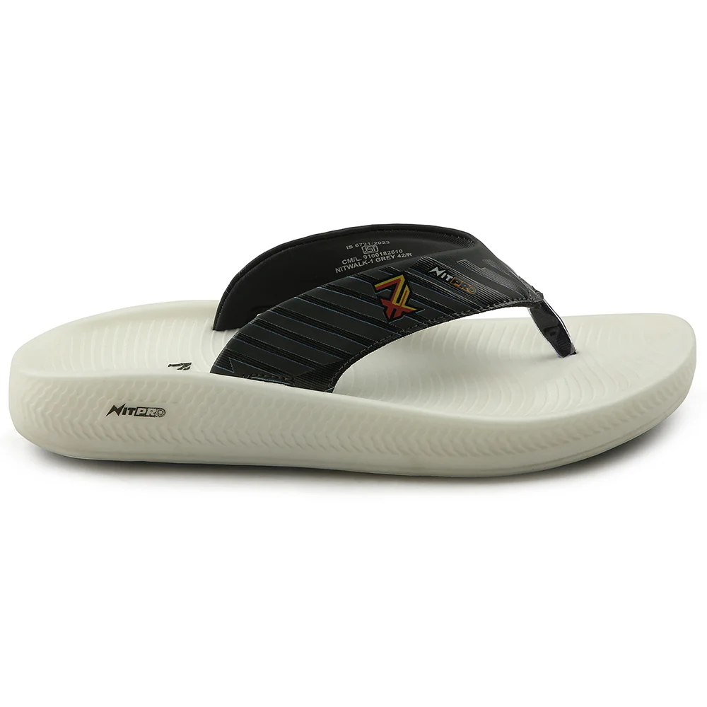 Leap7x Grey Casual Flip Flop For Men NITWALK-1 By Liberty - Image 2