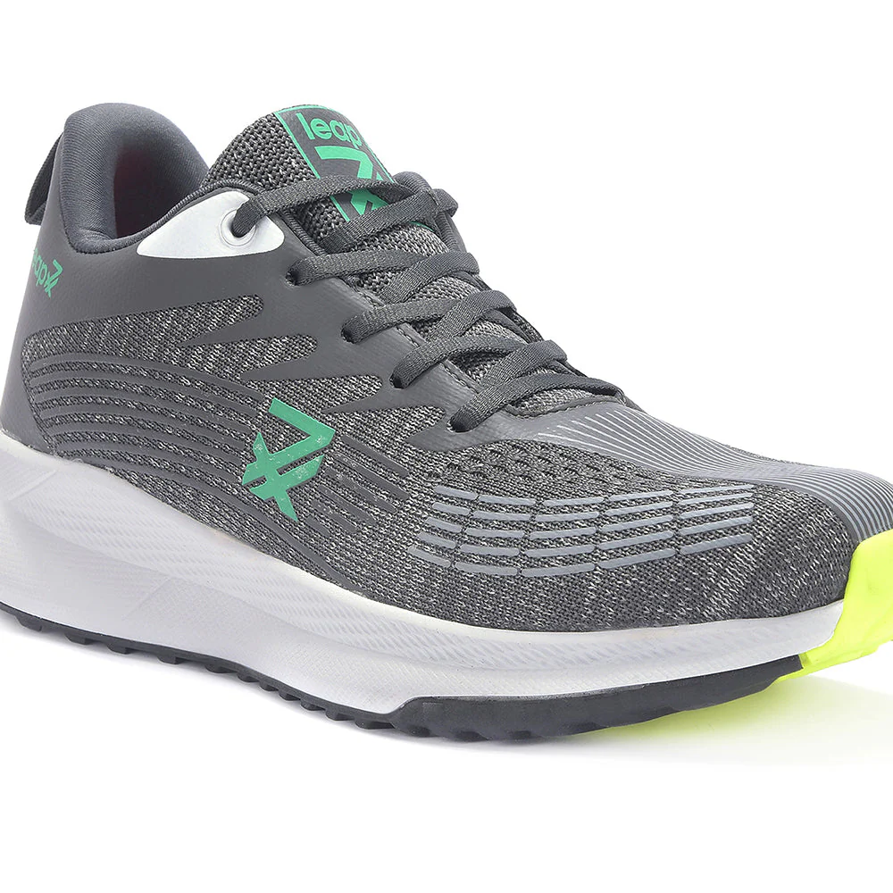 Leap7x Grey Lacing Sports Running Shoes For Men RW-14 By Liberty - Image 5