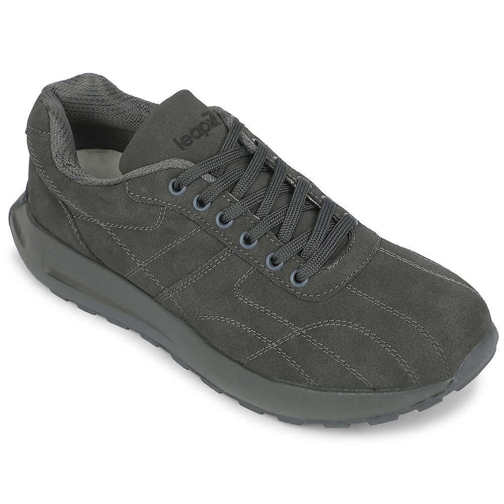 LEAP7X Grey Sports Lacing Running Shoes for Men GOLA-25D by Liberty