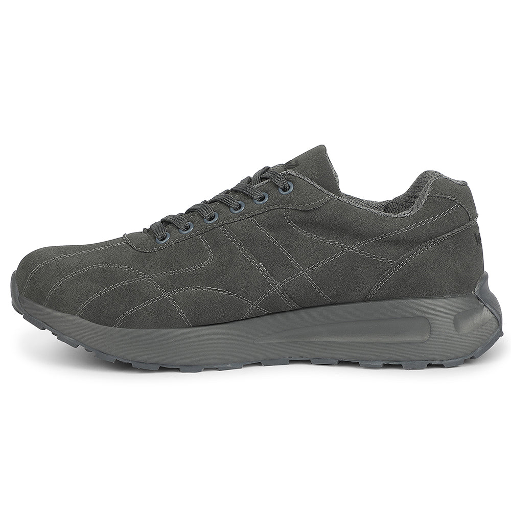 LEAP7X Grey Sports Lacing Running Shoes for Men GOLA-25D by Liberty - Image 3