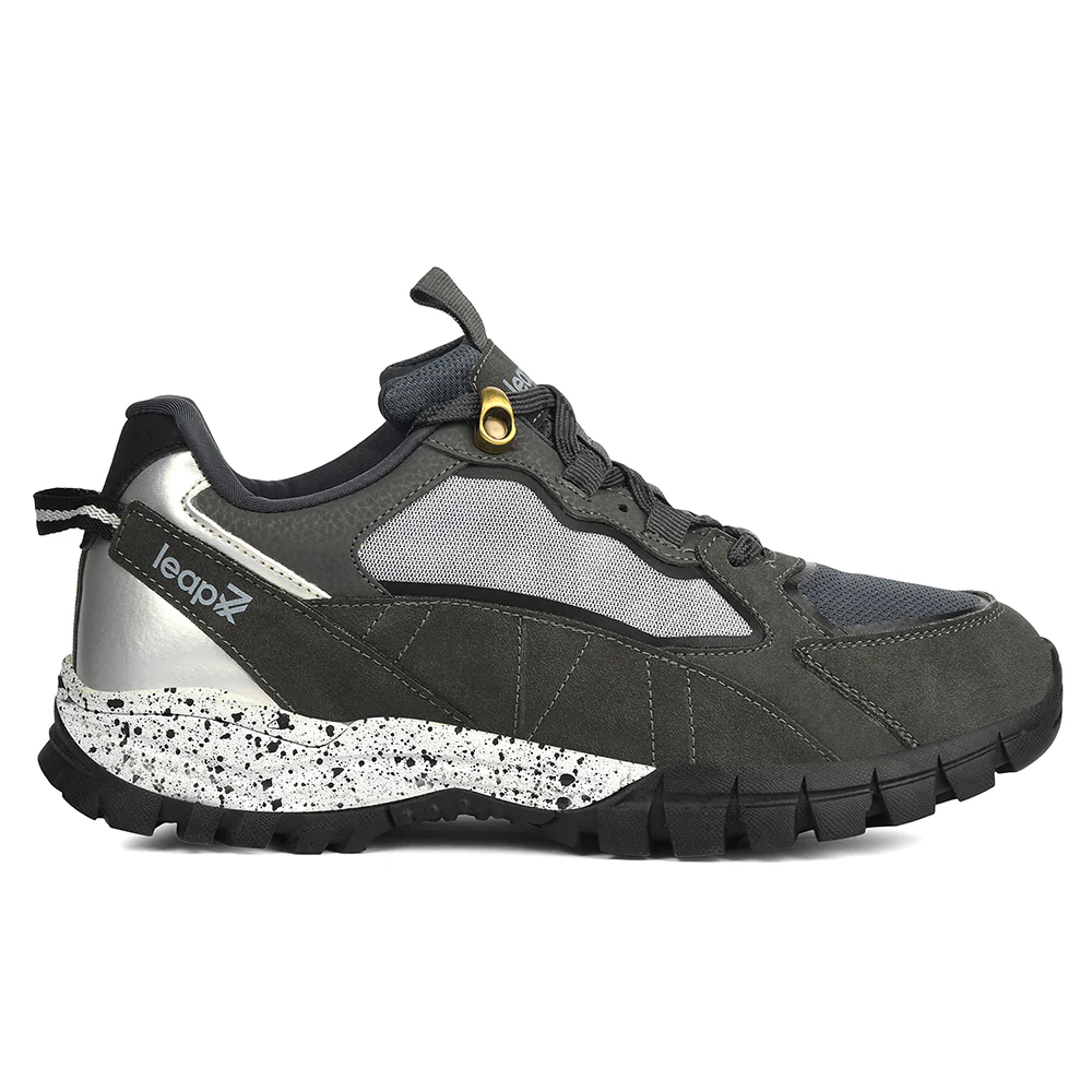 Leap7x Grey Sports Lacing Running Shoes For Men MOUNTAIN2 By Liberty - Image 2