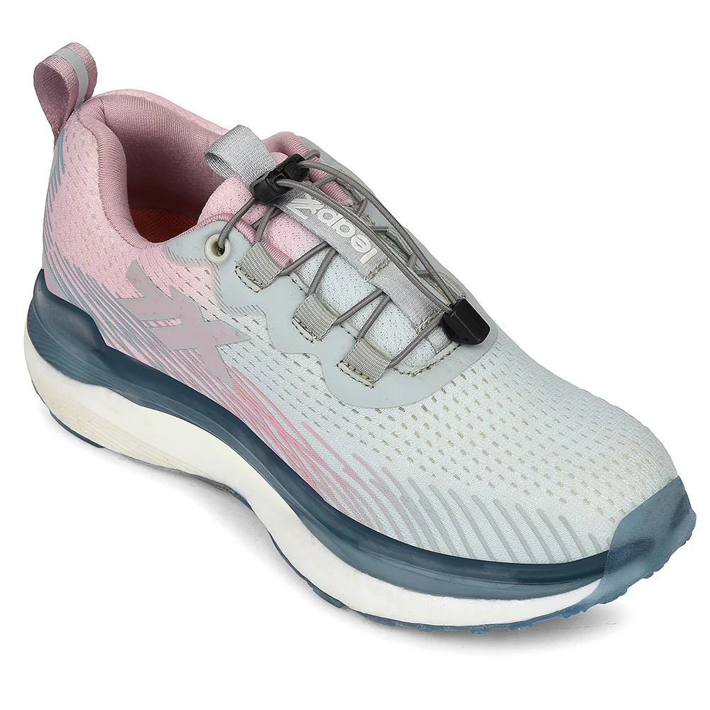 Leap7x Grey Sports Lacing Running Shoes For Women CHELSY-3 By Liberty