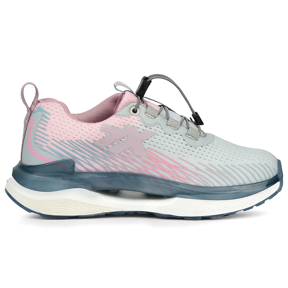 Leap7x Grey Sports Lacing Running Shoes For Women CHELSY-3 By Liberty - Image 2