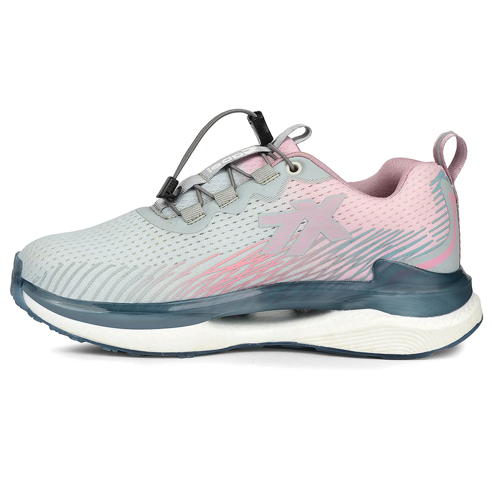 Leap7x Grey Sports Lacing Running Shoes For Women CHELSY-3 By Liberty - Image 3