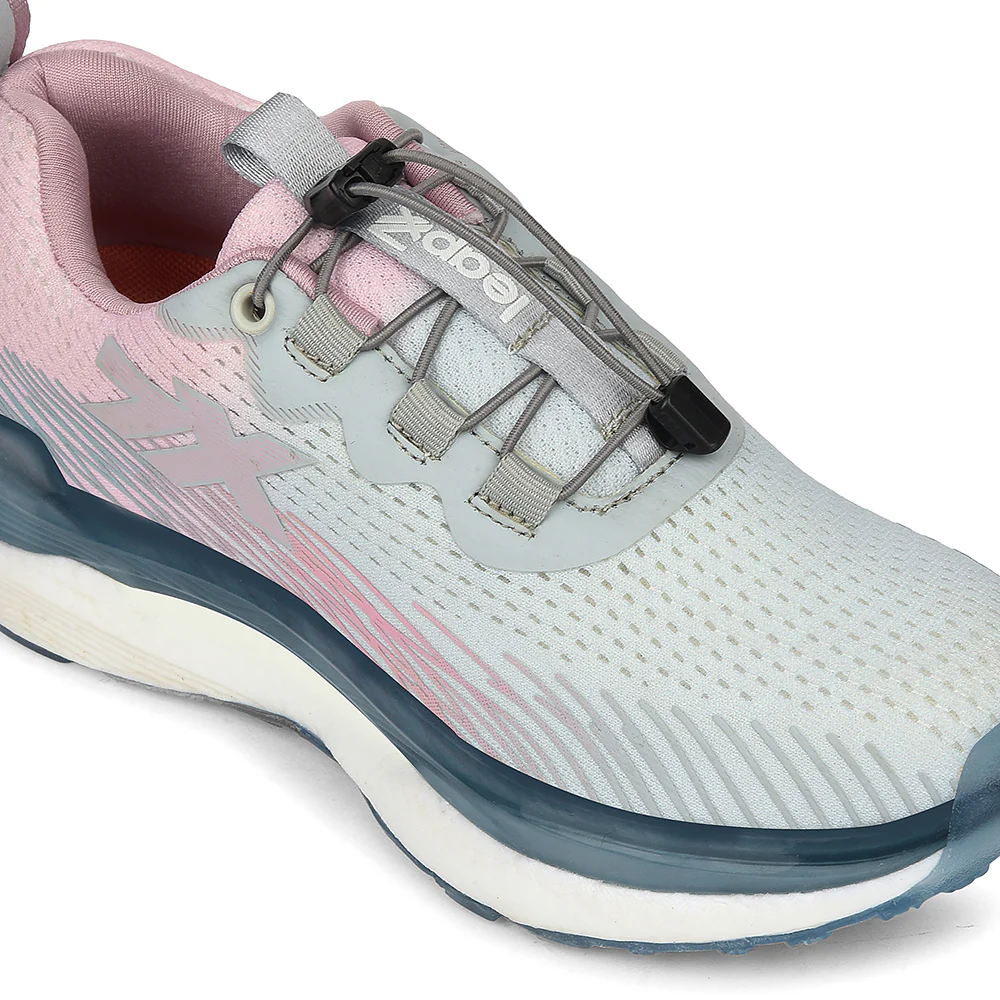 Leap7x Grey Sports Lacing Running Shoes For Women CHELSY-3 By Liberty - Image 4
